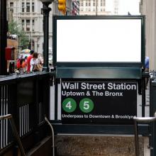 Entrada de metro en Wall Street